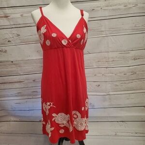I.N.C Red Floral Embroidered Sundress SZ XL